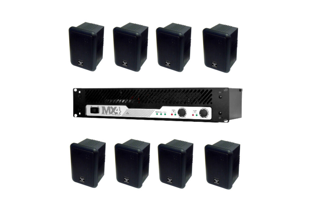 Kit De 8 Bocinas Cerwin Vega SDS525 Con Amplificador Backstage MX4