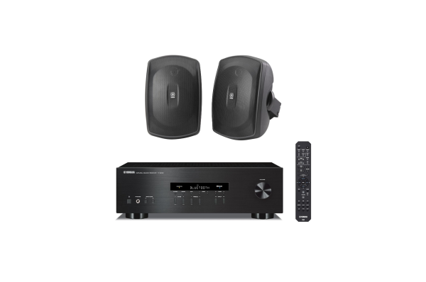 Kit Yamaha De 2 Bocinas NSAW150 Negras Con Amplificador RS202