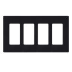 Placa De Pared 4 Espacios Lutron Cw4-bl