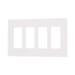 Placa De Pared 4 Espacios Lutron Cw4-wh