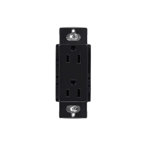 Contacto Doble Convencional 120v 15a Negro Lutron Car-15-bls
