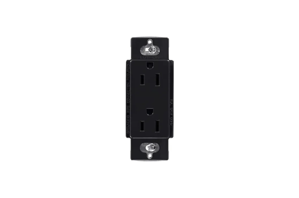 Contacto Doble Convencional 120v 15a Negro Lutron Car-15-bls