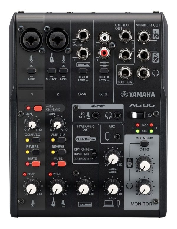 Mezcladora Yamaha para Streaming Ag06mk2_0