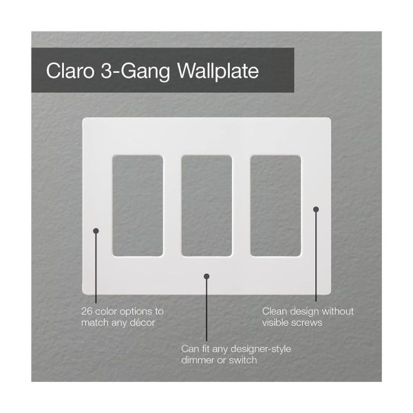 Placa De Pared 3 Espacios Lutron Cw3bl negro_2
