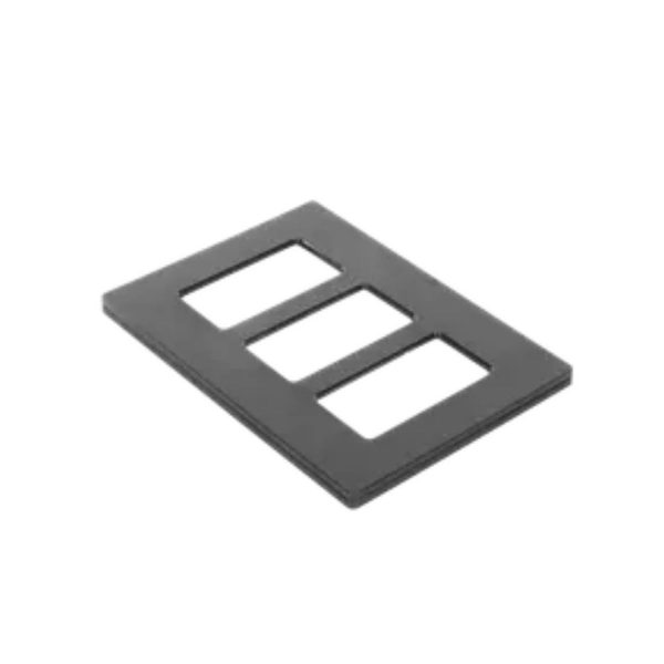 Placa De Pared 3 Espacios Lutron Cw3bl negro_1