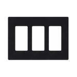 Placa De Pared 3 Espacios Lutron Cw3bl negro_0