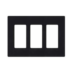 Placa De Pared 3 Espacios Lutron Cw3bl negro_0