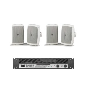 Kit 4 Bocinas Yamaha Nsaw150W Y Amplificador Backstage Mx4_0