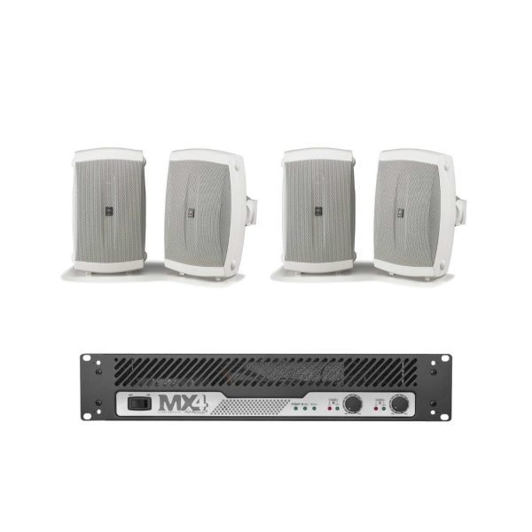 Kit 4 Bocinas Yamaha Nsaw150W Y Amplificador Backstage Mx4_0