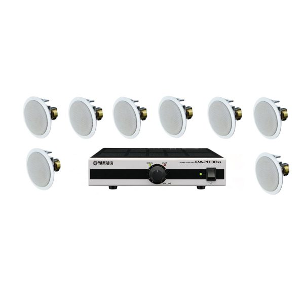 Kit 8 Bocinas de Plafon Quad CE6 Y Amplificador Yamaha Pa2030_0