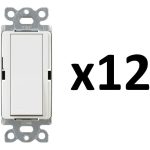 Kit 12 Switch Apagador Convencional 3 Vías Lutron Ca3pswhs_0