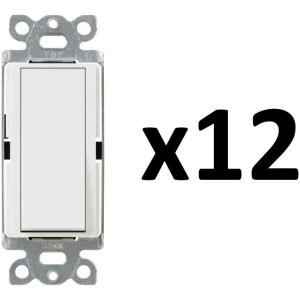 Kit 12 Switch Apagador Convencional 3 Vías Lutron Ca3pswhs_0