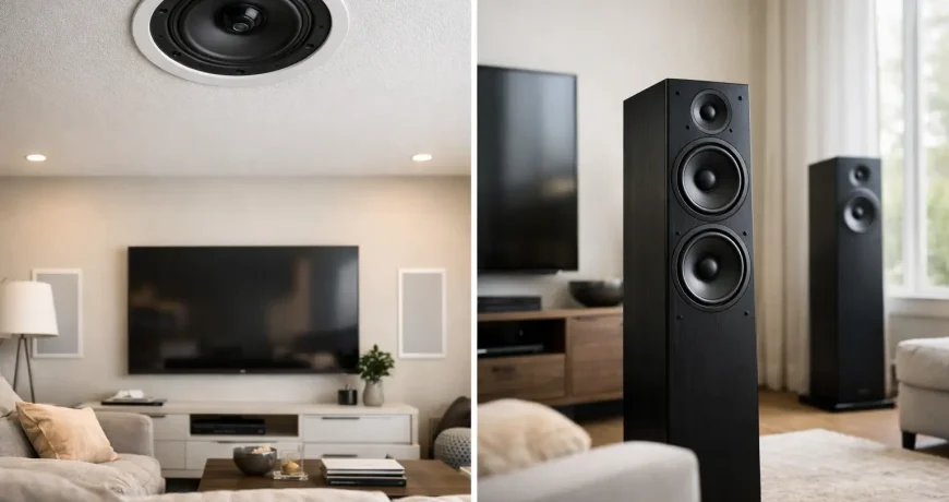 Bocinas empotrables vs torres para tu sala